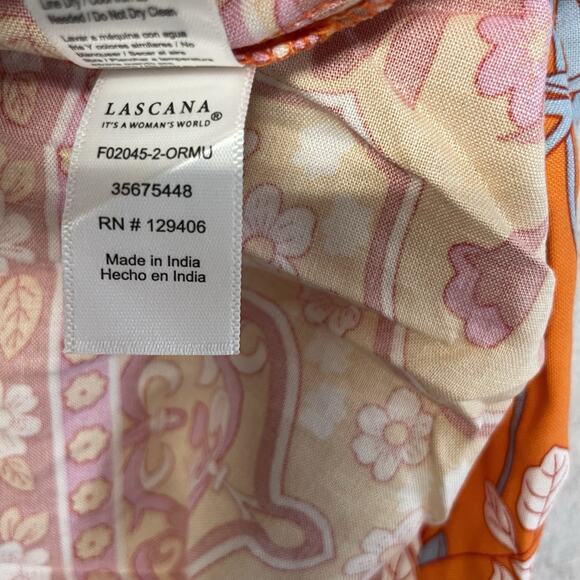 LASCANA Dress Women's Sz 2 NWT Maxi Floral Orange - Picture 4 of 5